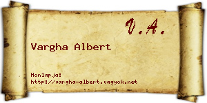 Vargha Albert névjegykártya